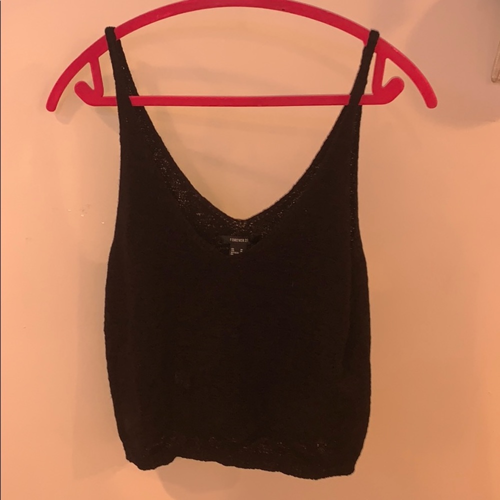 Black Woven Tank Top